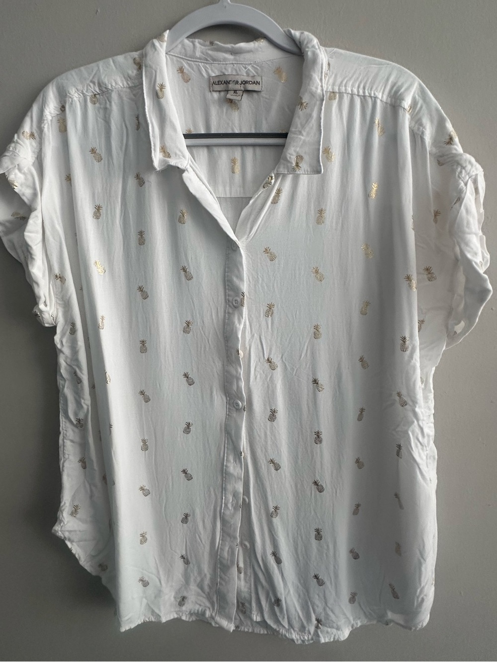 Alexander Jordan button down White and gold Pineapple XL